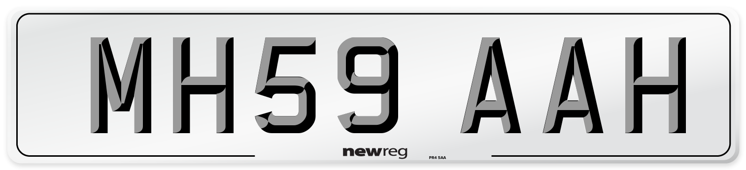 MH59 AAH Number Plate from New Reg